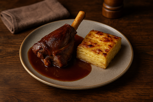 Souris d'agneau confite et gratin dauphinois